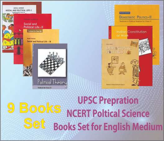 UPSC Prepration NCERT Political Science Books Set Class VI to XII (ENGLISH Medium) for UPSC Exam (Prelims, Mains), IAS, Civil Services, IFS, IES and other exams